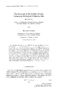JOURNAL OF COMBINATORIALTHEORY, Series A 70, The Structure of the Abelian Groups Containing McFarland Difference Sets S i u LUN M A