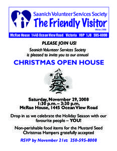 Saanich Volunteer Services Society  The Friendly Visitor Winter[removed]McRae House 1445 Ocean View Road Victoria V8P 1J8[removed]