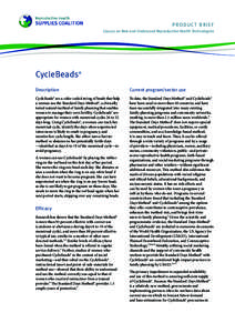 PRODUCT BRIEF Caucus on New and Underused Reproductive Health Technologies CycleBeads  ®