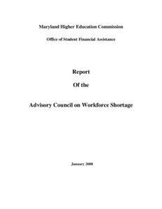 Maryland Higher Education Commission Office of Student Financial Assistance