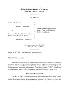 United States Court of Appeals FOR THE EIGHTH CIRCUIT ___________ No___________