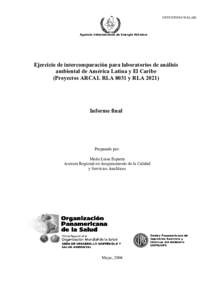 OPS/CEPIS[removed]LAB)  Agencia Internacional de Energía Atómica Ejercicio de intercomparación para laboratorios de análisis ambiental de América Latina y El Caribe