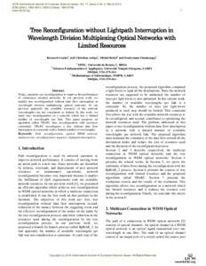 Multiplexing / Telecommunications / Wavelength-division multiplexing / R-tree / Shortest path problem / Tree / Wavelength / Graph theory / Mathematics / Theoretical computer science