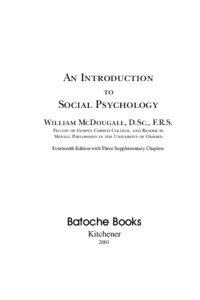 Cognition / Conation / Fellows of the Royal Society / Neuroscience / Emotion / Instinct / Affect / William McDougall / Psychology / Mind / Behavior / Ethology