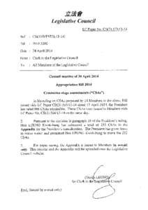 Appendix  Appropriation Bill 2014 ————————— Resolution (Under Rule[removed]of the Rules of Procedure of the Legislative Council