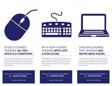 TO SEE IF COURSES TRANSFER, ALL YOU NEED IS A COMPUTER! SEE IF YOUR COURSES TRANSFER WITH JUST