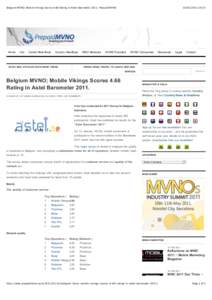 Belgium MVNO; Mobile Vikings Scores 4.66 Rating in Astel BarometerPrepaid MVNO  Home Info