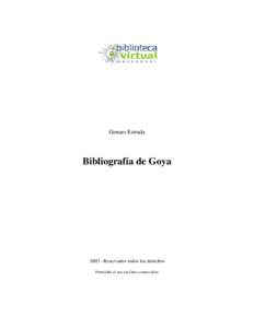 Genaro Estrada  Bibliografía de Goya