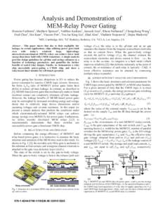 Analysis and Demonstration of MEM-Relay Power Gating