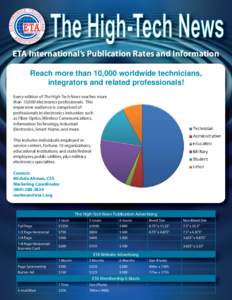 ®  ETA International’s Publication Rates and Information Reach more than 10,000 worldwide technicians, integrators and related professionals! Every edition of The High-Tech News reaches more