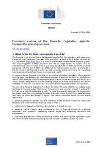 EUROPEAN COMMISSION  MEMO Brussels, 15 May[removed]Economic review of the financial regulation agenda: