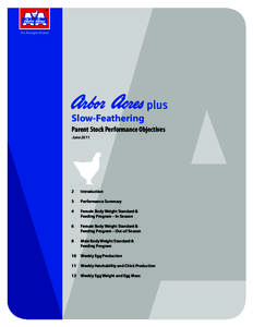 An Aviagen Brand  Slow-Feathering Parent Stock Performance Objectives June 2011