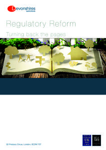 Regulator y Reform Turning back the pages 30 Finsbury Circus, London, EC2M 7DT  Welcome