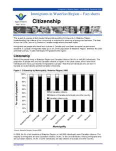 Canadians / Statistics Canada / Canadian nationality law / Government / Public administration / Immigration to Canada / Statistics / Demographics of Canada / Regional Municipality of Waterloo / Waterloo /  Ontario