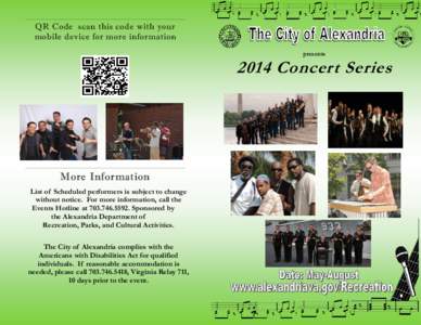 QR Code scan this code with your mobile device for more information presents 2014 Concert Series