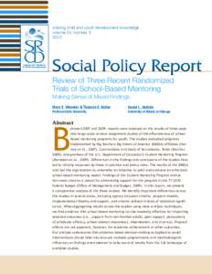 Social Policy Report, Vol. 24, Number3