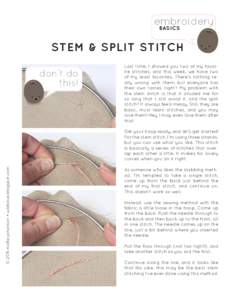 embroidery BASICS STEM & SPLIT STITCH don’t do this!