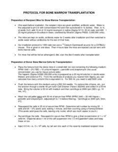 PREPARATION OF BONE MARROW CELL FOR TRANSPLANTATION