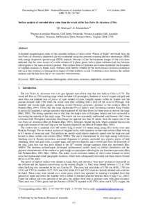 Proceedings of Metal 2004 National Museum of Australia Canberra ACT ABN[removed]–8 October[removed]Surface analysis of corroded silver coins from the wreck of the San Pedro De Alcantara (1786)