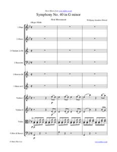 Sheet Music from www.mfiles.co.uk  Symphony No. 40 in G minor First Movement  ¡ b