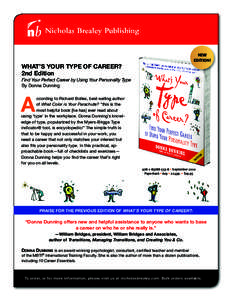 NEW EDITION! WHAT’S YOUR TYPE OF CAREER? 2nd Edition Find Your Perfect Career by Using Your Personality Type