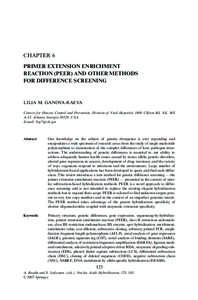 CHAPTER 6 PRIMER EXTENSION ENRICHMENT REACTION (PEER) AND OTHER METHODS FOR DIFFERENCE SCREENING  LILIA M. GANOVA-RAEVA