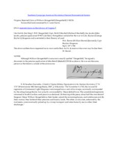 Southern Campaign American Revolution Pension Statements & Rosters Virginia Rejected Claim of William Daingerfield (Dangerfield) VAS256 Transcribed and annotated by C. Leon Harris [From rejected claims in the Library of 