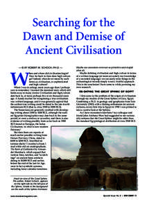 Searching for the Dawn and Demise of Ancient Civilisation — © BY ROBERT M. SCHOCH, PH.D. —  W