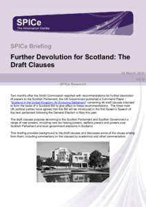 Further Devolution for Scotland: The Draft Clauses