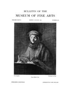 BULLETIN OF’ THE  MUSEUM OF FINE ARTS VOLUME XXXVII  BOSTON, AUGUST, 1939