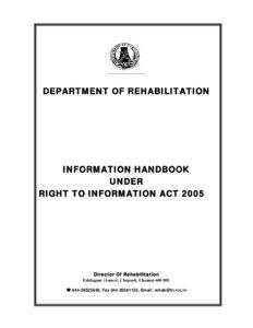 DEPARTMENT OF REHABILITATION  INFORMATION HANDBOOK