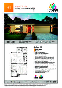 H1  Harvest Estate Home and Land Package  $441,045