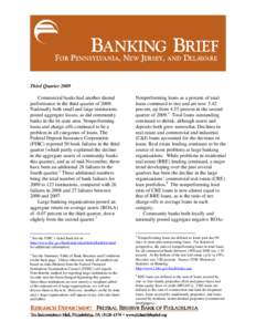 Third Quarter 2009 Banking Brief