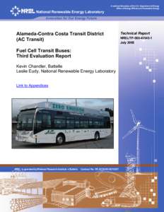 Alameda-Contra Costa Transit District (AC Transit) Fuel Cell Transit Buses: Third Evaluation Report