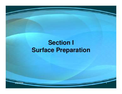 Section I Surface Preparation