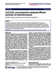 CuO-CeO2 nanocomposite catalyzed efficient synthesis of aminochromenes