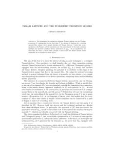 TAMARI LATTICES AND THE SYMMETRIC THOMPSON MONOID PATRICK DEHORNOY Abstract. We investigate the connection between Tamari lattices and the Thompson group F , summarized in the fact that F is a group of fractions for a ce