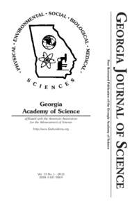 http://www.GaAcademy.org  Vol. 73 No[removed]ISSN: [removed]Georgia Journal of Science