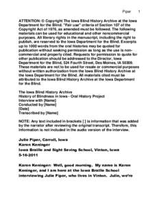 Microsoft Word - IDBOHTranscript.Julie Piper.Karen Keninger[removed]doc