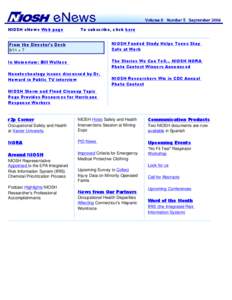 NIOSH eNews - September 2008