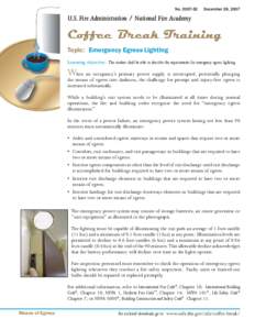 Coffee Break Training Bulletin: Emergency Egress Lighting