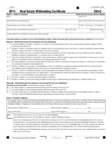 2014 Form 593-C -- Real Estate Withholding Certificate