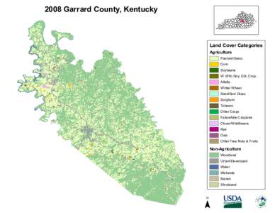 2008 Garrard County, Kentucky  Land Cover Categories Agriculture  Pasture/Grass