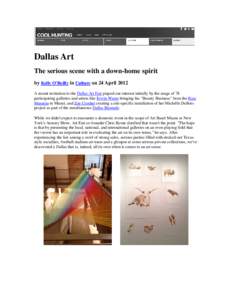 Dallas – Fort Worth Metroplex / Cowboys Stadium / The Dallas Contemporary / Helen Altman / Zoe Crosher / Erick Swenson / Geography of Texas / Texas / Dallas