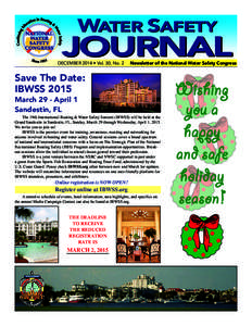 WATER SAFETY  JOURNAL DECEMBER 2014 • Vol. 30, No. 2