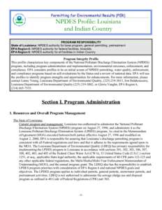 PER NPDES Profile: Louisiana and Indian Country