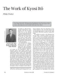 The Work of Kyosi Itô Philip Protter