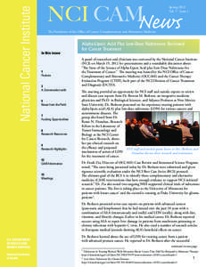National Cancer Institute  NCI CAMNews Spring 2012 Vol. 7 - Issue 1