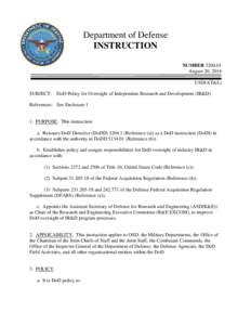 DoD Instruction[removed], August 20, 2014