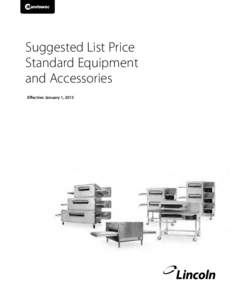 Suggested List Price Standard Equipment and Accessories Effective: January 1, 2015 Updated: June 8, 2012